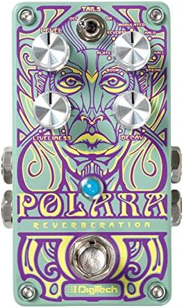 DigiTech Polara Reverb Pedal Bundle with Power Supply, Instrument Cable, Patch Cable, Picks, and Austin Bazaar Polishing Cloth