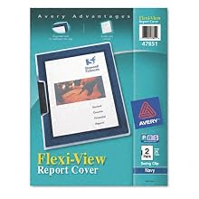 Avery Flexi-View Cover, Swing Clip, Holds 25 Pages, Letter Size, Clear/Navy, Two per Pack (47851)