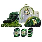 D'Arpèje - BEN 10 - OBEN 02 - Sac à Dos + Rollers en Ligne - Taille 30 /33 + Casque + 3 Protections