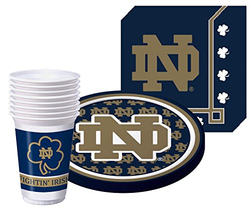 Notre Dame Fighting Irish - Party Supplies Pack Including Plates, Cups, and Napkins - 8 Guests