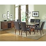 Montibello 7 Piece Storage Dining Table Set in Multi-Step Rich Cherry