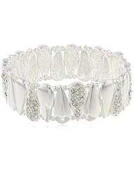 Nine West "Raindrops" Silver-Tone Teardrop Stretch Bracelet, 2.25"