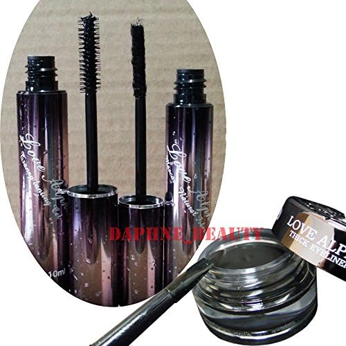3D Fiber Lashes & Eyeliner Gel - Love Alpha Elegance 306 Pattern Mascara Set & Eyeliner Gel with Brush Set