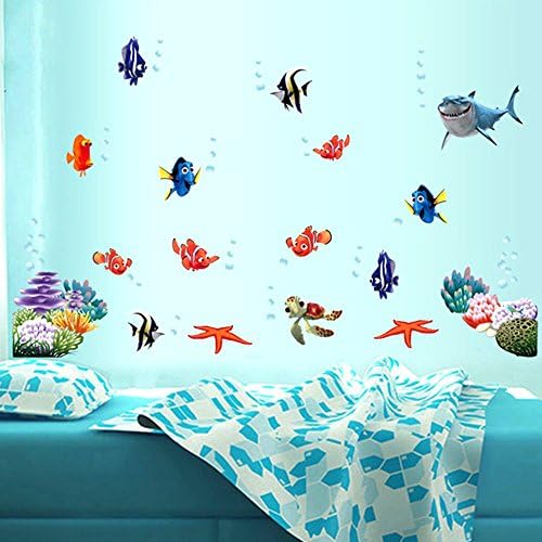 Wall Stickers, Eogo Removable Self-Adhesive Vinyl Wall Art Sticker PVC Waterproof Wallpaper DIY Decoration Kids Children Baby Room Bathroom(Finding Nemo)