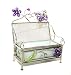 Glass Jewelry Trinket Box with Earring Holder