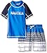 Nautica Boys' Logo Stripe Rashguard Swim Set