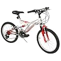 Boys PK-7 Mountain Bike - Silver/ Red (20")