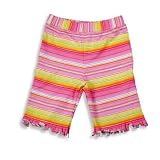 Mulberribush - Infant Girls Striped Knit Capri, Pink, Orange