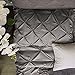 3 Piece Luxurious Pinch Pleat Decorative Pintuck Comforter Set - HIGHEST QUALITY, WRINKLE RESISTANT, ALL SEASON - King, Gray