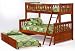 Newport Twin over Full Bunk Bed plus Underbed Trundle with Cherry Finish
