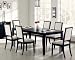 7pc Formal Dining Table & Chairs Set Distressed Black Finish