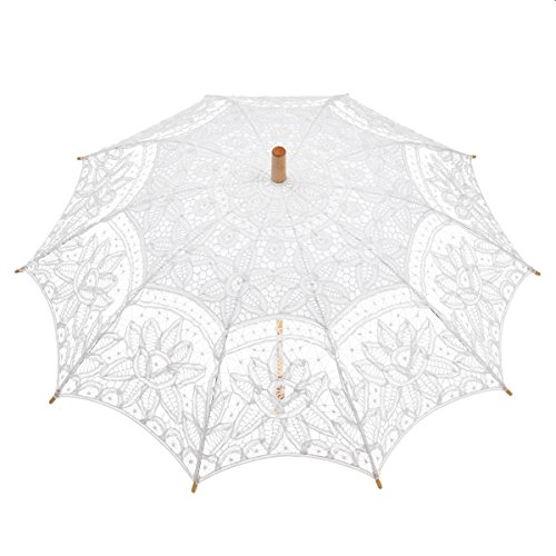 Lace Umbrella Wedding Parasol Embroidery Victorian Costume Accessory