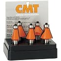 CMT 836.501.11 5 Piece Chamfer 1/2-Inch Shank Router Bit Set