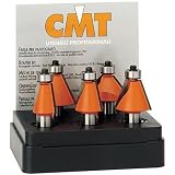CMT 836.501.11 5 Piece Chamfer 1/2 Shank Router Bit Set