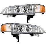 Driver and Passenger Headlights Headlamps Replacement for Honda 33150-SV4-A02 33100-SV4-A02