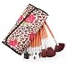 Professional Makeup Cosmetic Brush Set with Fashion Leopard Spotted Pouch, 12 Count