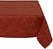 Mahogany Peacock 60-Inch by 120-Inch Orange/Red Tablecloth, Cotton Jacquard