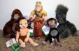 Rare Disney Tarzan Plush Bean Bag Complete Set with Kala, Terk, Tantor, Baby Baboon, Baby Young Tarzan, Clayton Mint with Tags
