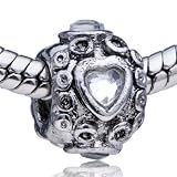 Pandora Style Bead Round-Shaped Happy Mouth European Charm Bead Fits Pandora Bracelet