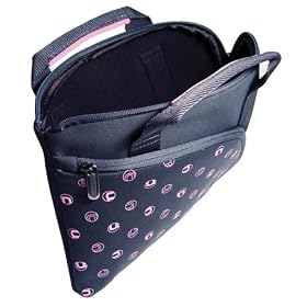 Laptop Slim Neoprene Skin Sleeve with Carrying Handle (Pink) to Protect the Toshiba NB105 8.9-Inch Netbook
