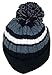 BWH Quality Cable Knit Cuffed Winter Hat W/Large Pom Pom (One Size)(Fits Large Heads)