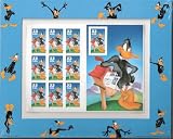 Daffy Duck Full Pane of (10) 33 Cent Postage Stamps