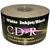White Inkjet Printable/BLACK 80-Minute CD-R's 100-Pak in Shrinkwrap (2 x 50-Pak)