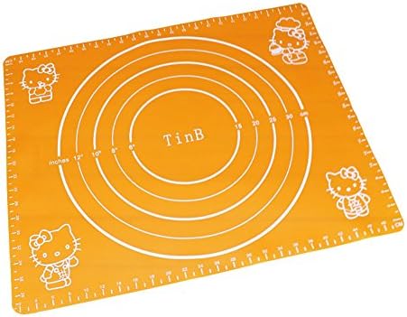 Luckmagic Large Pastry Fondant Silicone Work Rolling Baking Mat (50x40CM,Orange)