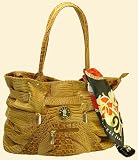 Gorgeously Stylish Italian Designer Brown Alligator Handbag, with Designer Scarf (15
