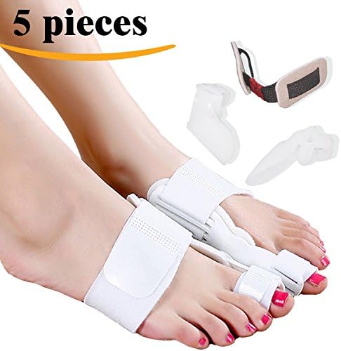 The Best Comprehensive Bunion Corrector &amp; Bunion Relief kit- 5 Pieces for Hallux Valgus &amp; Bunion Pads, Toe Spacers, Toe Separators, Bunion Splint, Toe Straightener, Bunion Protector, Bunion Cushions