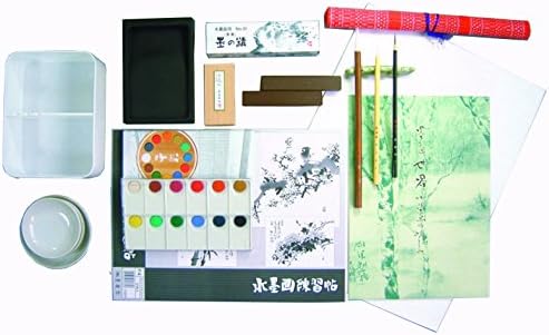 Sumi ink painting luck temple set (japan import)