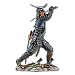 Statue of Samurai Warrior in Black Armor Wielding Two Samurai Swords in Battle