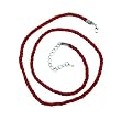 Necklace Cord For Pendants - D3 - Twisted Triple Strand Silk / Satin + 2" Extension Chain (3.5mm / 3/16" thickness) ~ Silver Tone Plated Ends - 20 Inches ~ Dark Red