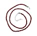 Necklace Cord For Pendants - D3 - Twisted Triple Strand Silk / Satin + 2" Extension Chain (3.5mm / 3/16" thickness) ~ Silver Tone Plated Ends - 20 Inches ~ Dark Red