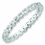 Sterling Silver Stackable Expressions White Topaz Ring