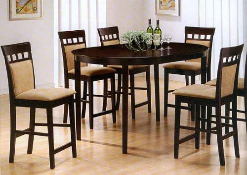 Kitchen: Oval Counter Height Table With Bar Stools