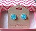 Summerfield Collection Silver-tone Faux Druzy Stone Stud Earrings 12mm (Aqua Blue)