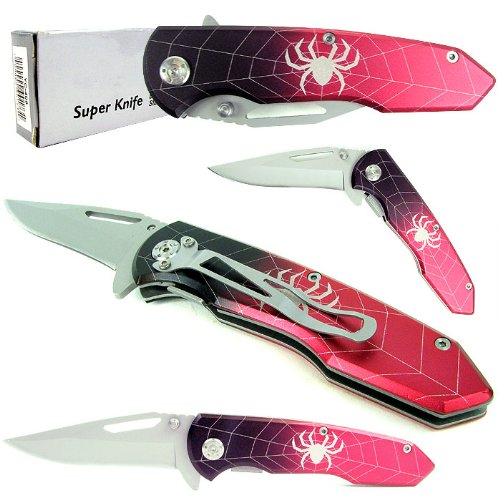 Check out sale price for Good & Evil Metallic Spidey Tactical Pocket Knife - 8 inch. Free Shipping.
