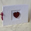 Cream & Burgundy Rose Wedding Photo Album with Interleaves