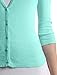 RubyK Womens Clean Rib Fine Knit 3/4 Sleeve Cardigan Sweater