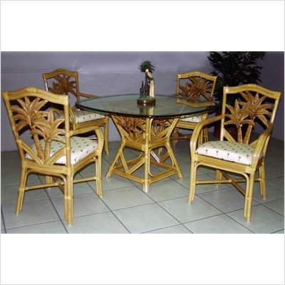 Wicker Sunroom Furniture on St Lucia 5 Piece Indoor Rattan Rattan Dining Set In Natural Finish