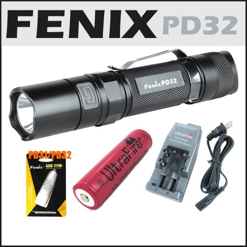  Fenix PD32 315 Lumens Outdoor Waterproof Clip On Flashlight - Bundle 
