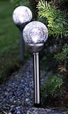 Best Season 477-37 LED-Solar-Stäbe mit Kugel 2-er Set 39 x 8 cm, silber