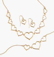 Childrens Toyshop  Jewelry : Avon Open Heart Three-Piece Set Goldtone