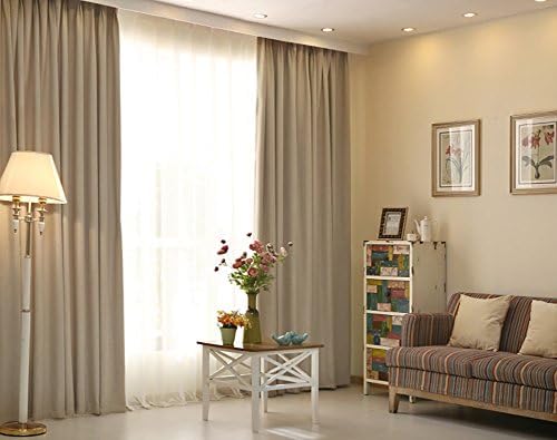 YouYee Blackout Thick Cotton and Linen Elegant Solid Windows Curtain/Drape/Panels/Treatment,Full Shading Grommet Panel 54*96