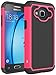 J3 Case, Express Prime Case, Amp Prime Case, LK [Shock Absorption] Hybrid Armor Defender Protective Case Cover for Samsung Galaxy J3 / Express Prime / Amp Prime (Hot Pink)