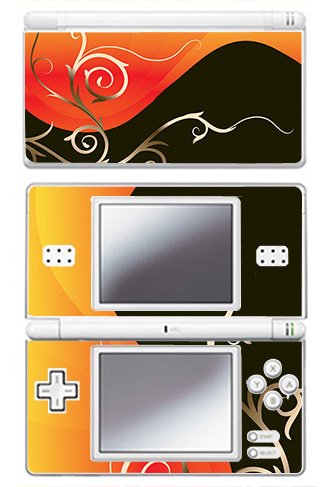 Orange and Black Swirl Skin for Nintendo DS Lite Console