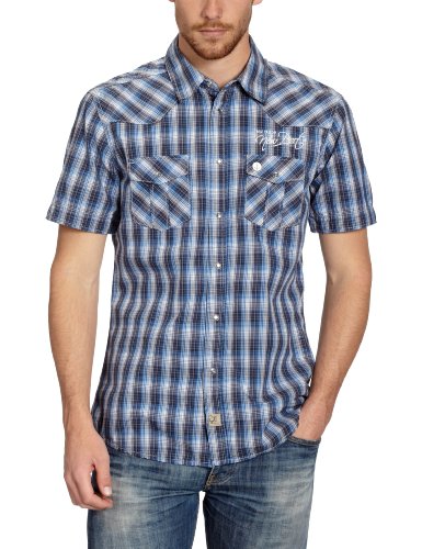 TOM TAILOR Herren Freizeithemd 20171320110/Floyd Anchor shirt, Gr. 44/46 (S), Blau (6368) Preisvergleich
