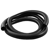 uxcell 波紋ホース　柔らかい 絶縁　ブラック　 PVC 波形チューブ　ホース ケーブル パイプ　長さ2M　外径25mm