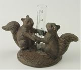 Celebrating Squirrels Cast Iron Rain Gauge